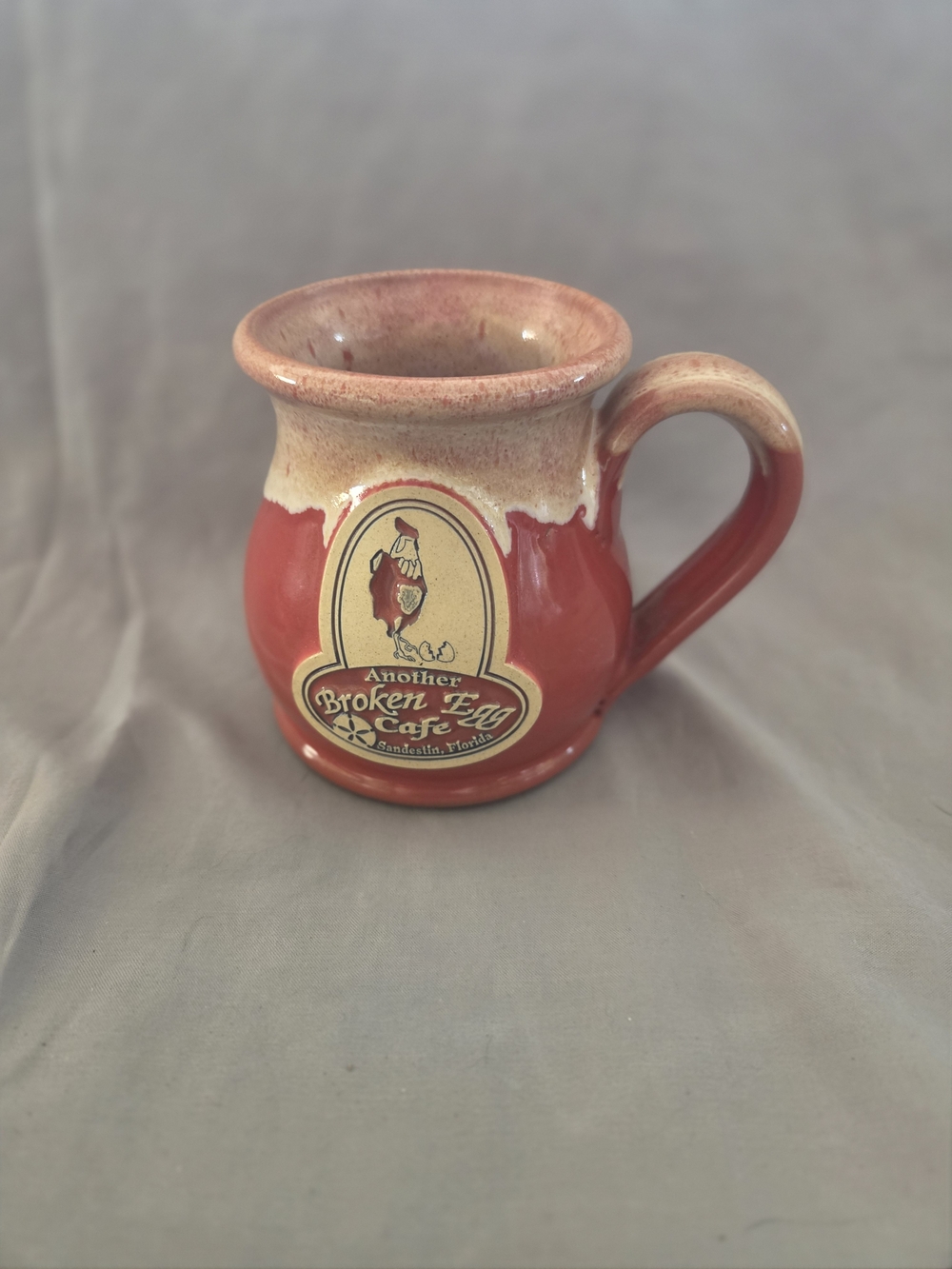 Red Glazed Ceramic Mug By Daneen Pottery